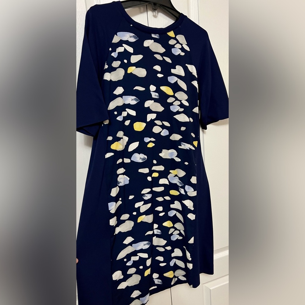 Gorgeous Navy Blue, Yellow and Grey shift dress. Excellent Used Condition.